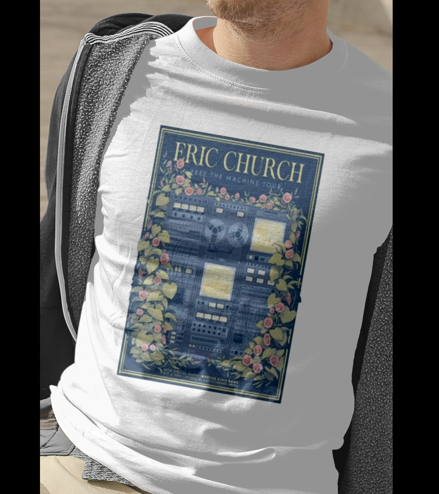 Eric Church Free The Machine Tour 2025 Marcus King Band Little Caesars Arena Detroit T-Shirt