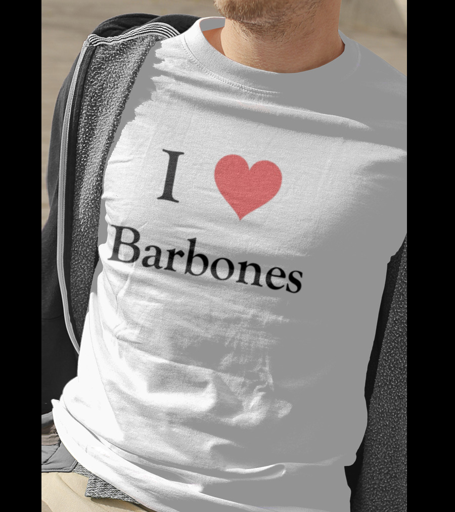 Gabrielvargas_8 I Heart Barbones Bold Text Red Heart Graphic T-Shirt