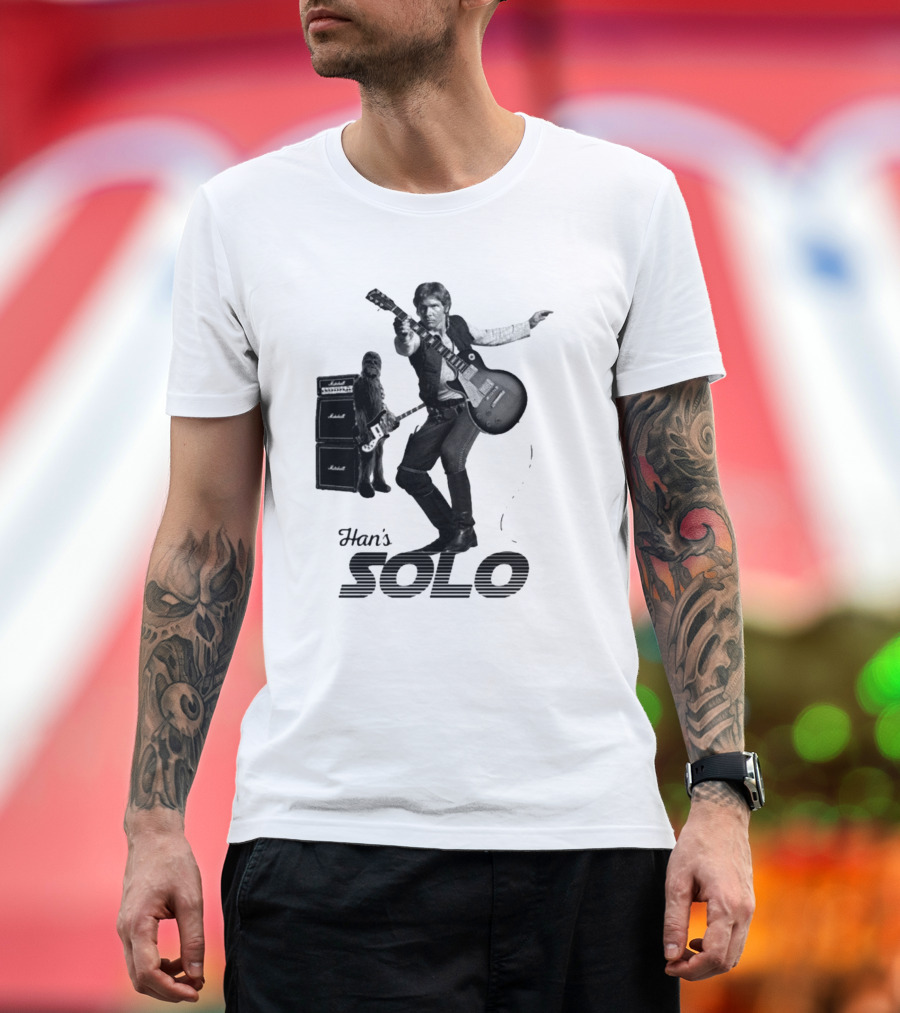 Han_s Solo Chewbacca Guitar Marshall Star Wars T-Shirt