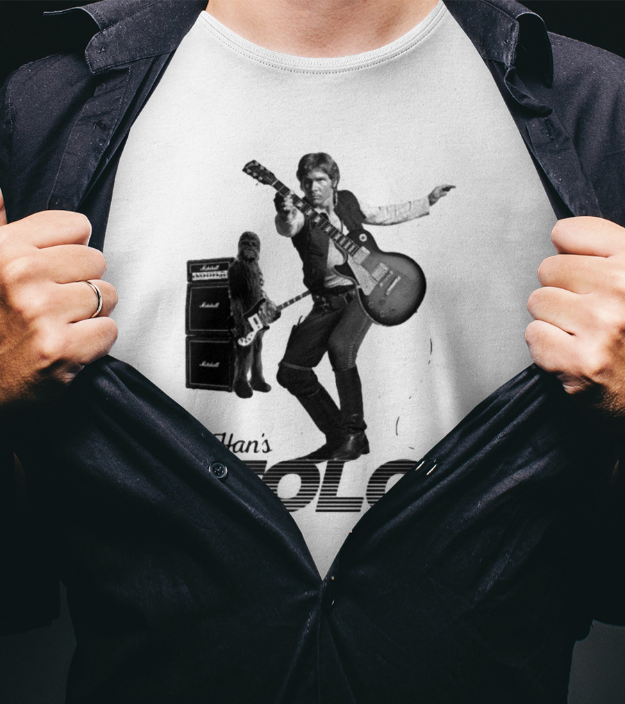Han_s Solo Chewbacca Guitar Marshall Star Wars T-Shirt