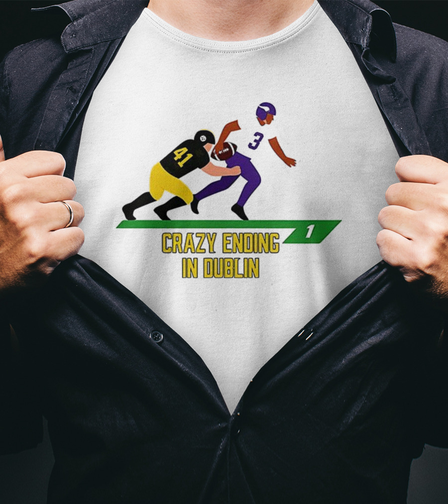 NFL Moment Steelers Vikings Crazy Ending In Dublin Number 41 Tackles Number 3 T-Shirt