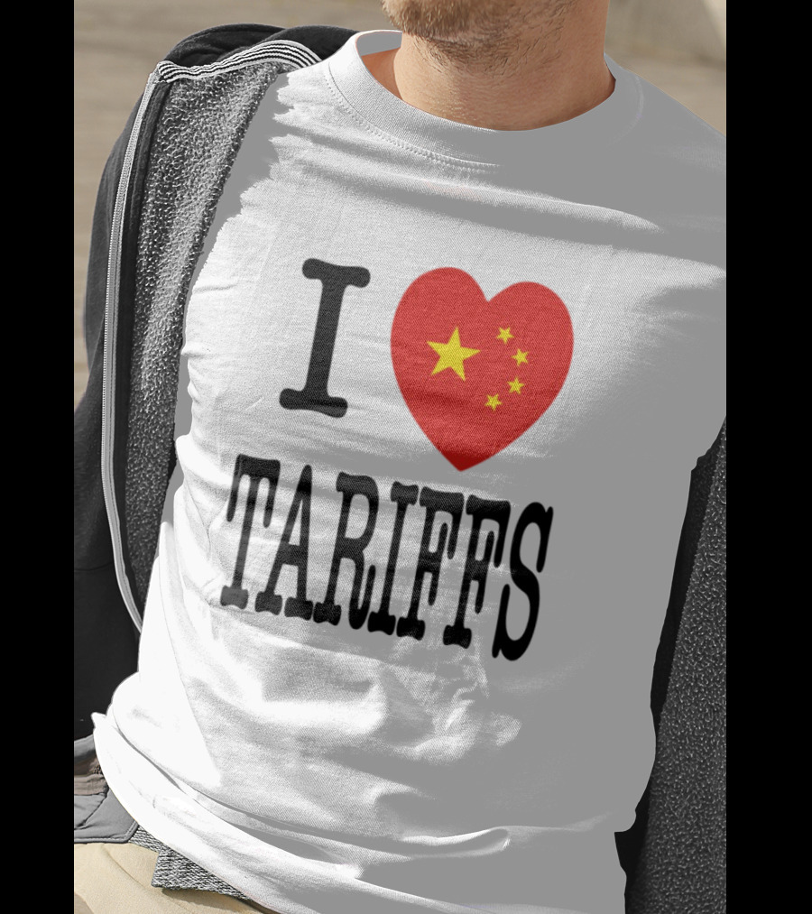 Flags Heart Tariffs China Stars T-Shirt