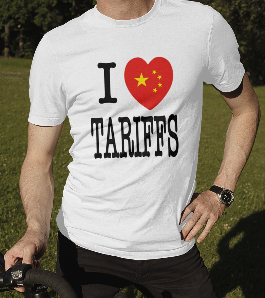 Flags Heart Tariffs China Stars T-Shirt