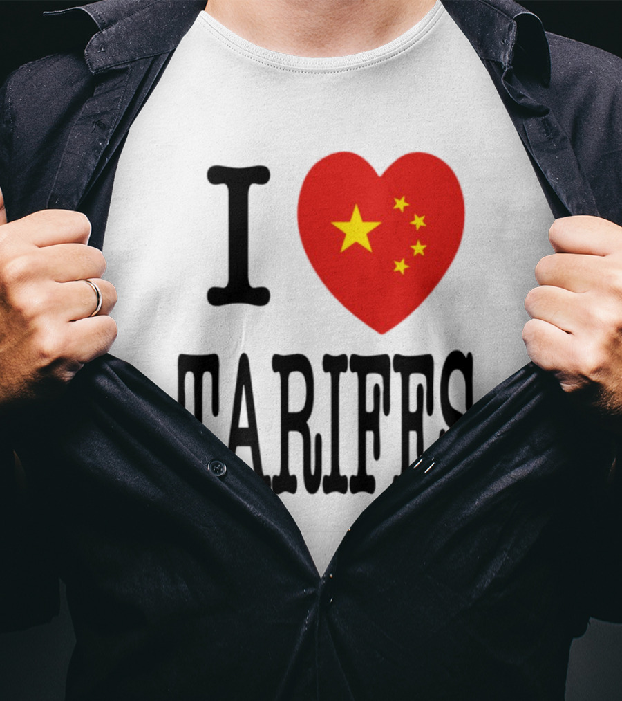 Flags Heart Tariffs China Stars T-Shirt