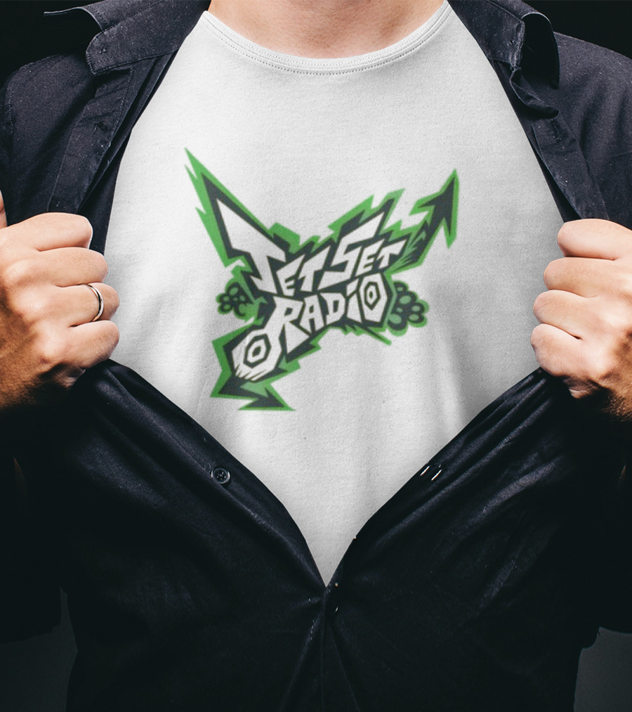 Jet Set Radio Iconic Graffiti Style Green Arrow Emblem T-Shirt