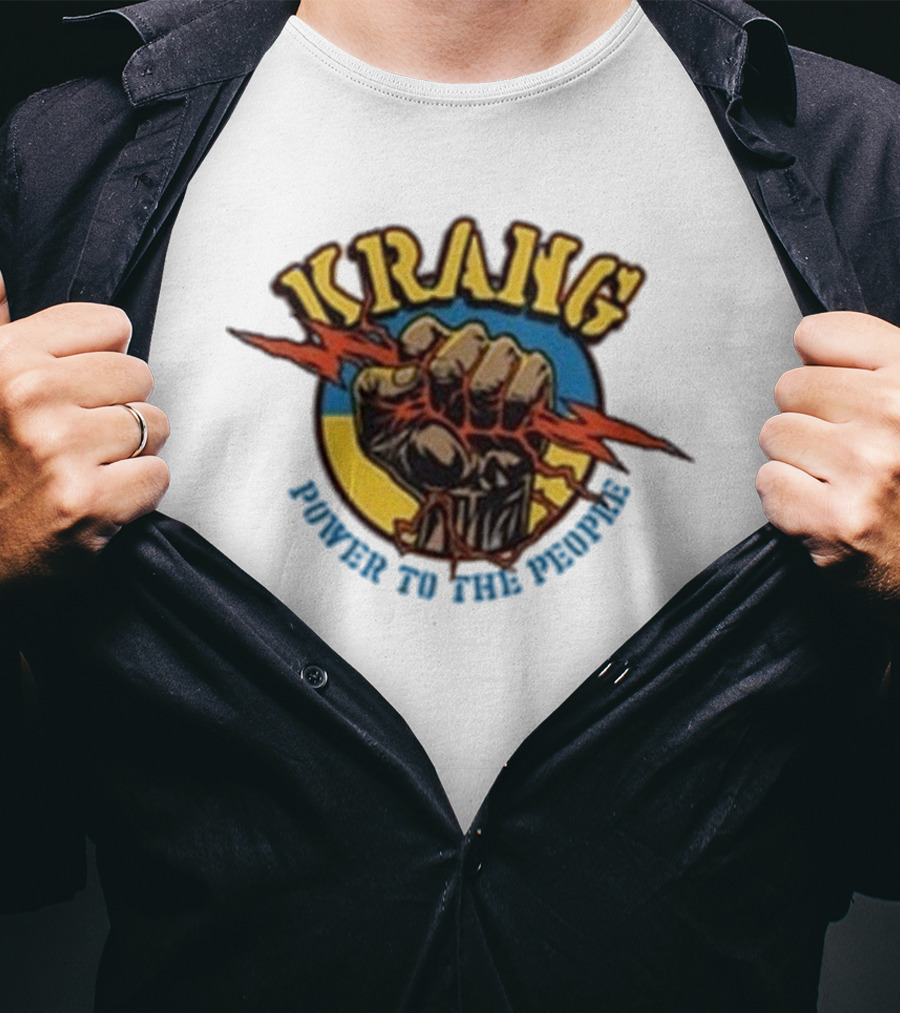 Krang Power To The People Fist With Lightning Bolt T-Shirt