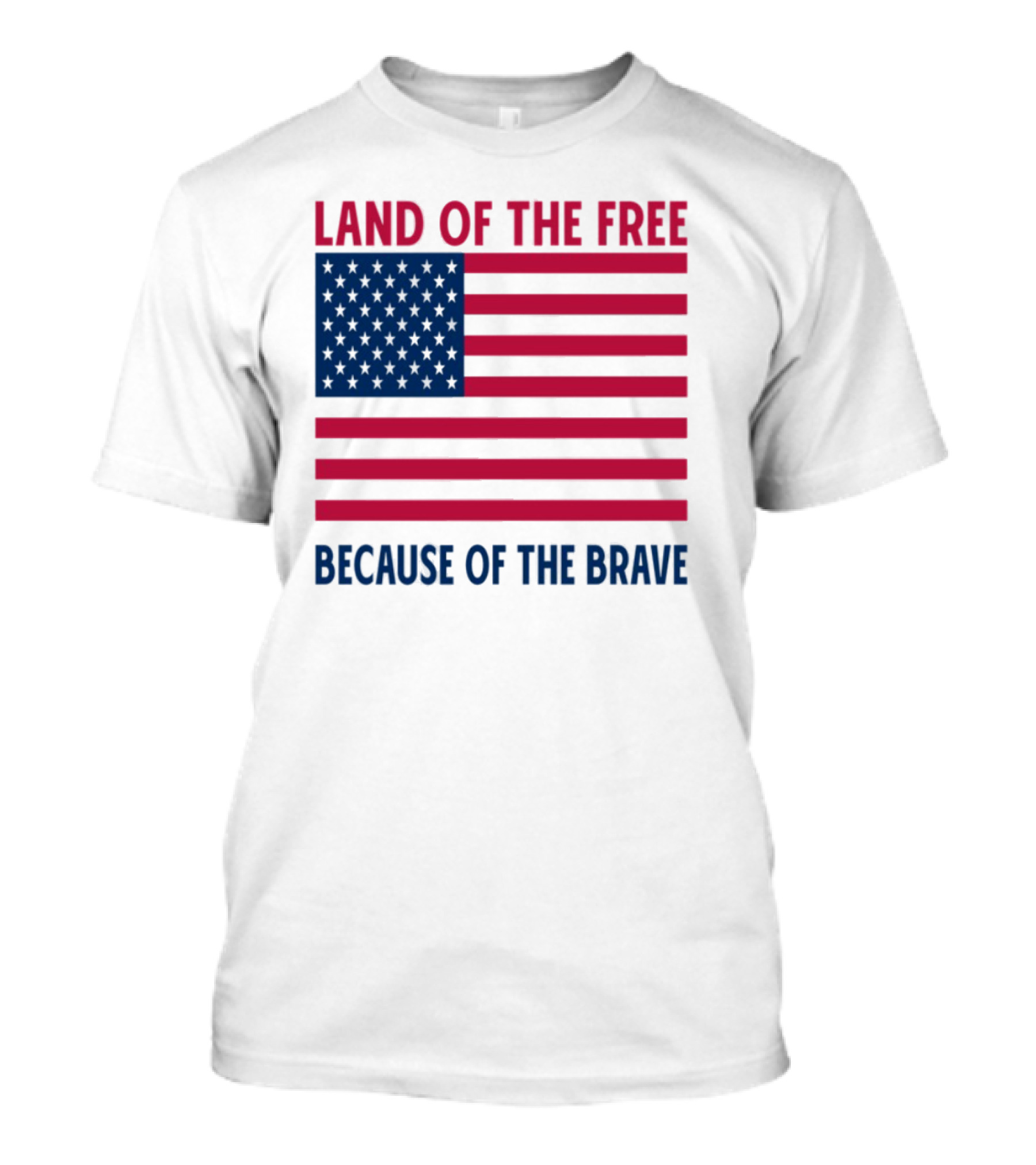 Land Of The Free Because Of The Brave American Flag Tribute T-Shirt