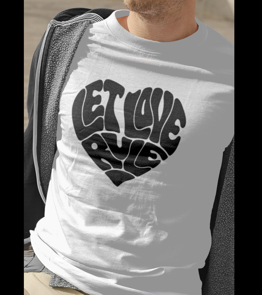 Lennykravitz Let Love Rule Heart Text Portrait Style T-Shirt