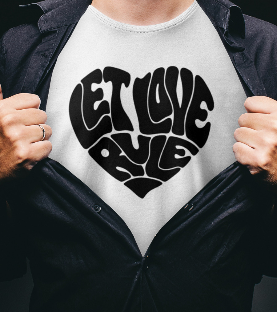 Lennykravitz Let Love Rule Heart Text Portrait Style T-Shirt