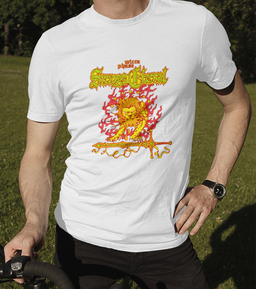 Mecca Blaze Springs Eternal Flaming Lion Sword Leo T-Shirt