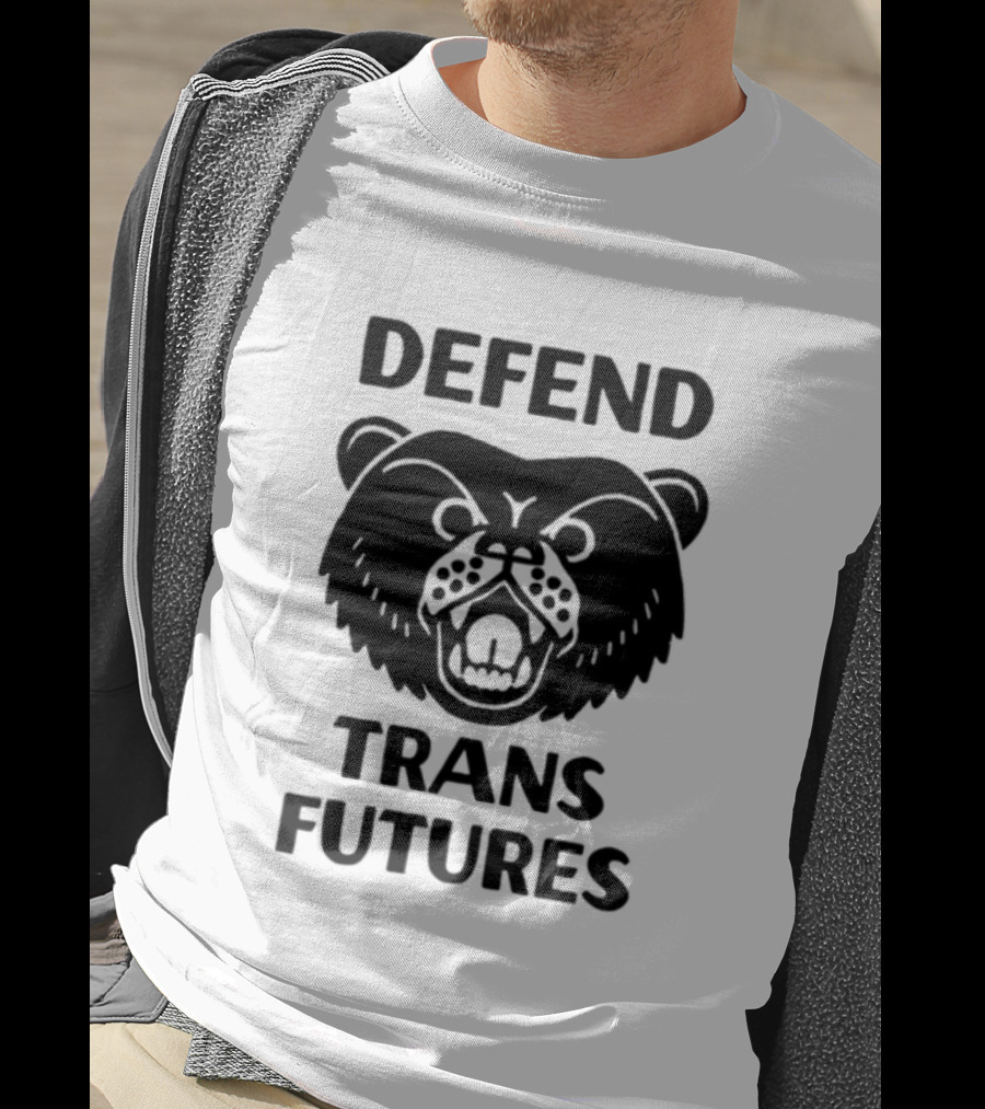 Defend Trans Futures Bear Symbol With Fangs T-Shirt