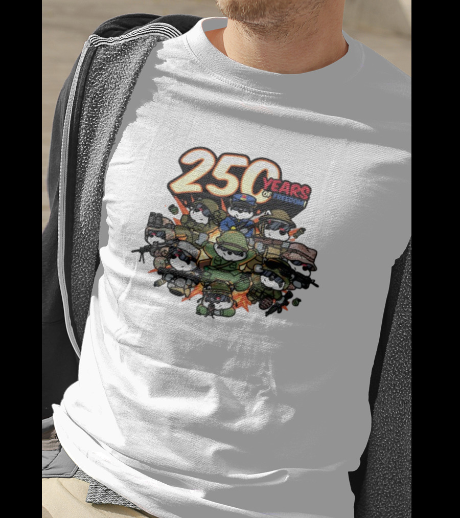 Mandatoryfunday 250 Years Of Freedom Military Characters Celebration T-Shirt