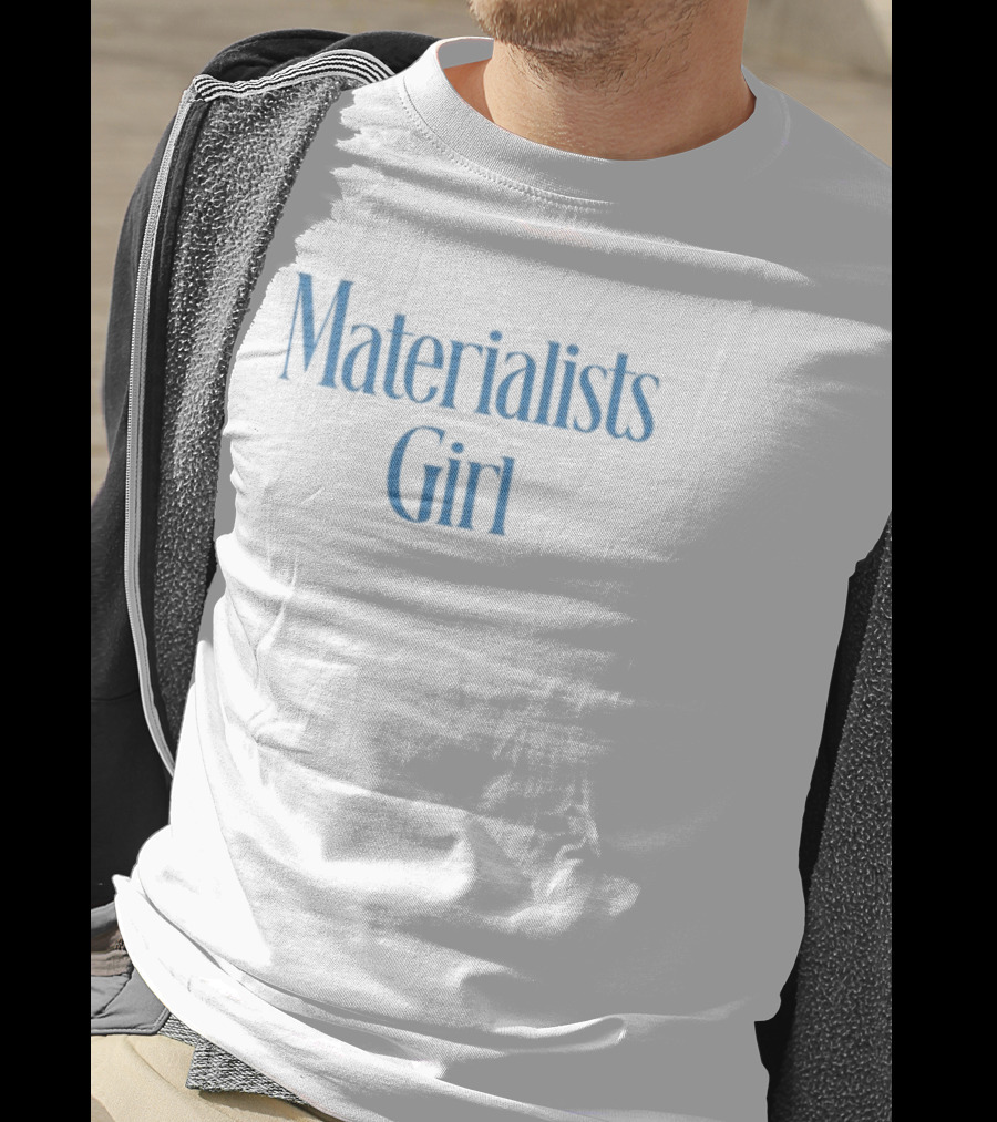 Materialists Girl Blue Text Fashion Aesthetic T-Shirt