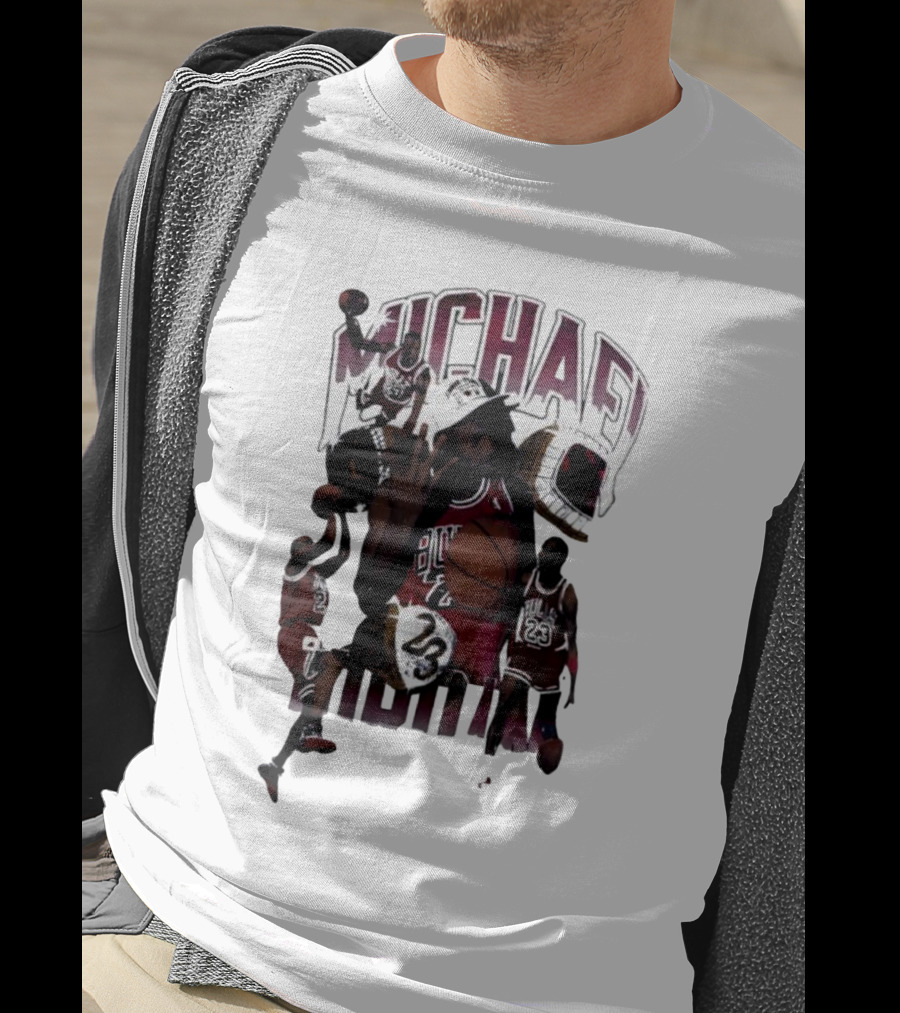 Michael Jordan Bulls Number 23 Iconic Basketball Collage T-Shirt