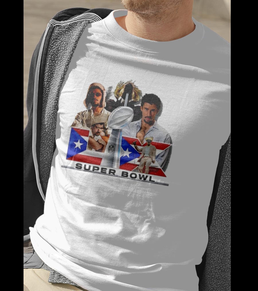 Bad Bunny Super Bowl 2026 Puerto Rican Flag NFL Halftime Show T-Shirt