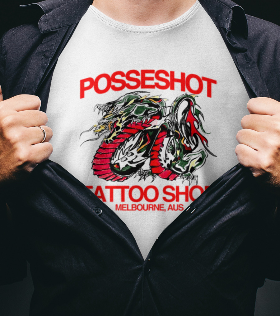 Posseshot Tattoo Shop Melbourne Aus Dragon Art T-Shirt