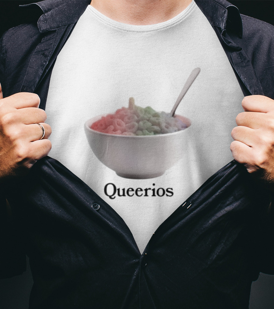 Pridecore Queerios Rainbow Cereal Bowl T-Shirt