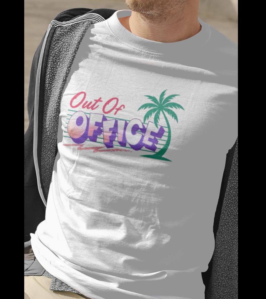Out Of Office Tropical Palm Tree Retro Style T-Shirt