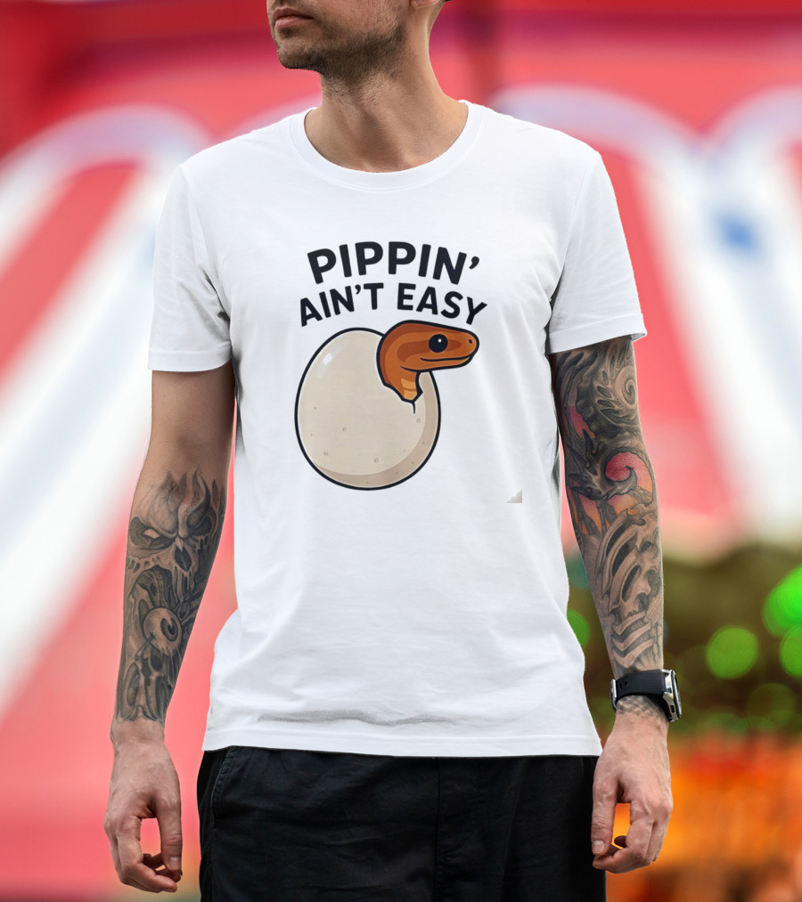 Pippin Ain't Easy Hatching Snake Artic Python Egg Baby Snake T-Shirt