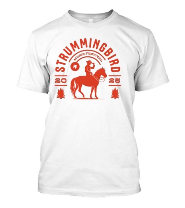 Strummingbird Music Festival 2025 Cowboy Riding Horse Icon T-Shirt