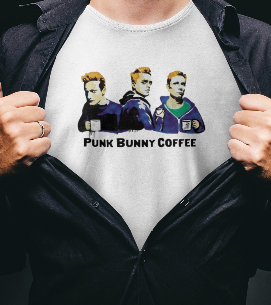 Punk Bunny Coffee Graffiti Style Trio With S T-Shirt