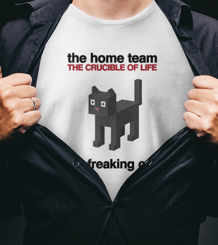 The Home Team The Crucible Of Life I'm Freaking Out Pixel Cat T-Shirt