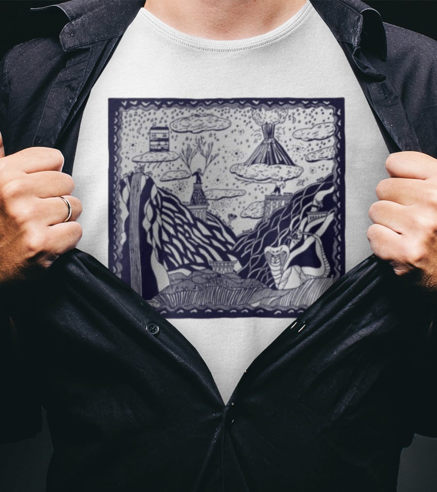 Thestorysofarca The Story So Far Album Art Snake Volcano Pattern Clouds T-Shirt