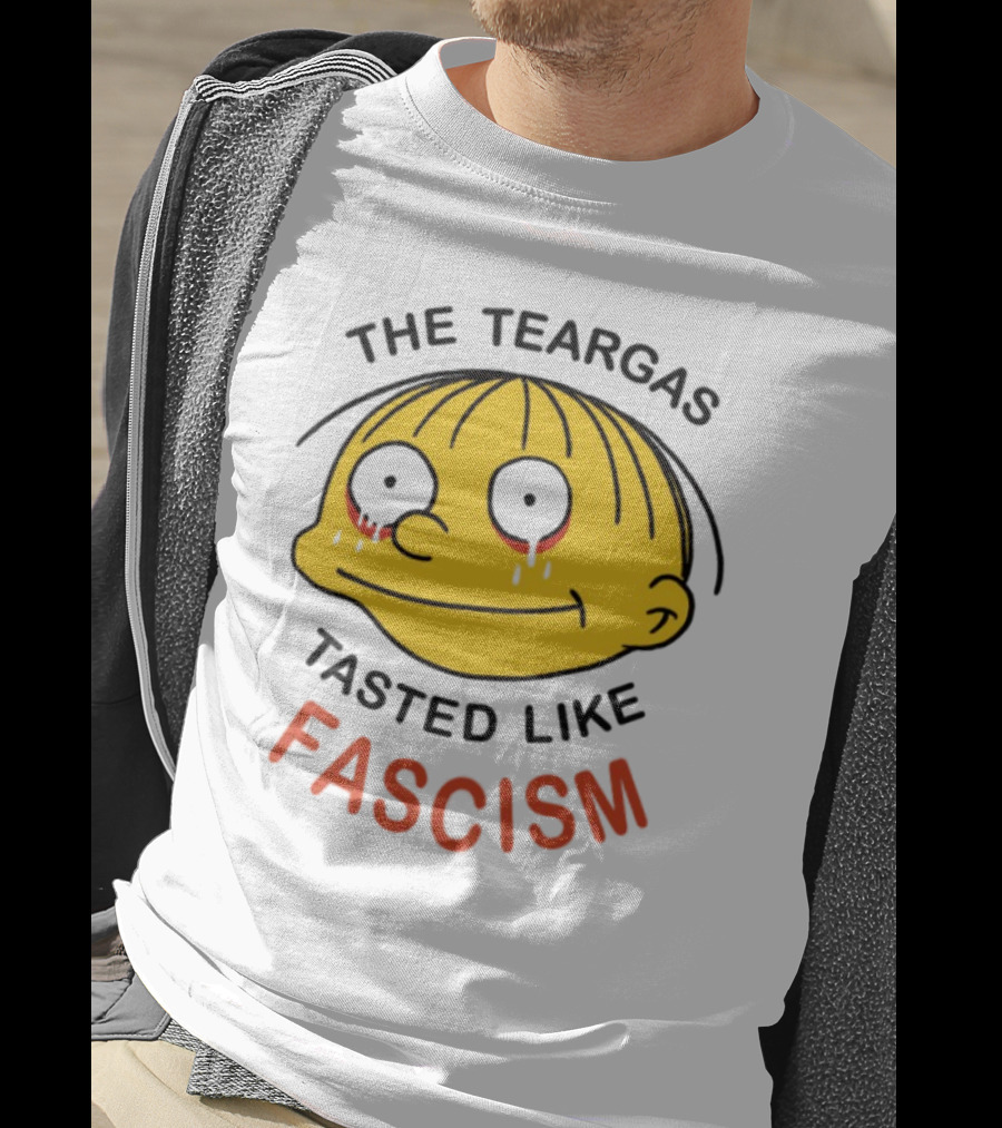 The Teargas Tasted Like Fascism Yellow Cartoon Face T-Shirt