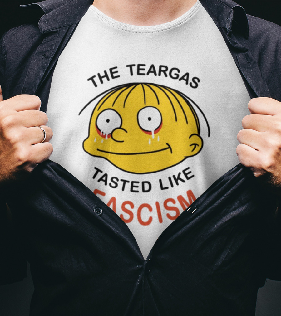 The Teargas Tasted Like Fascism Yellow Cartoon Face T-Shirt