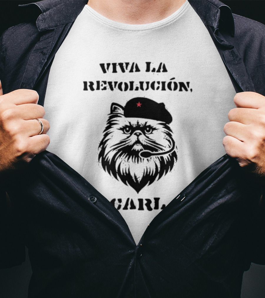 Viva La Revolucion Carl 2025 Cat Red Star Iconic Style T-Shirt