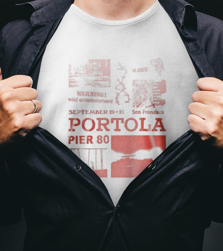Warning Wild Entertainment Portola September 29-30 2025 San Francisco Pier 80 Lineup T-Shirt