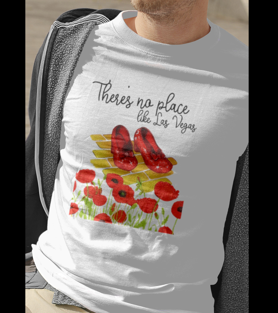 Wizard Of Oz Ruby Slippers Yellow Brick Road Poppies Las Vegas Magic T-Shirt