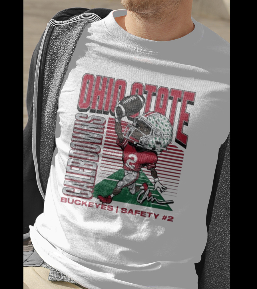 Ohio State Caleb Downs Buckeyes Safety Caricature #2 T-Shirt