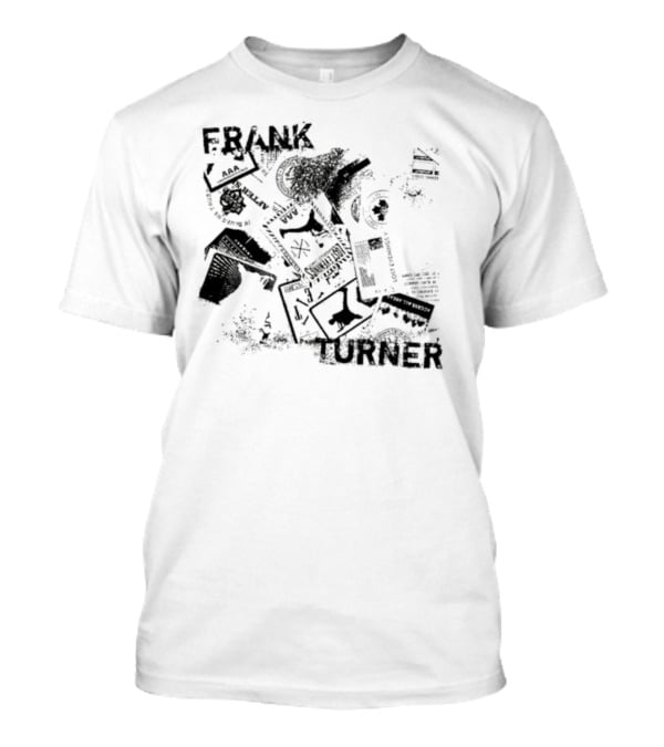 Frank Turner The Next 10 Years Black Rose And Music Collage T-Shirt