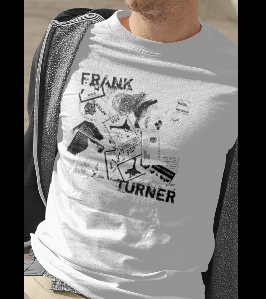 Frank Turner The Next 10 Years Black Rose And Music Collage T-Shirt
