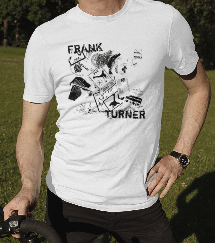 Frank Turner The Next 10 Years Black Rose And Music Collage T-Shirt