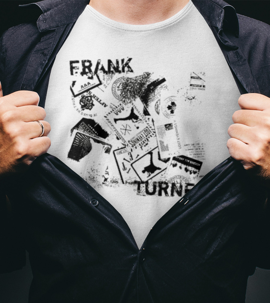 Frank Turner The Next 10 Years Black Rose And Music Collage T-Shirt