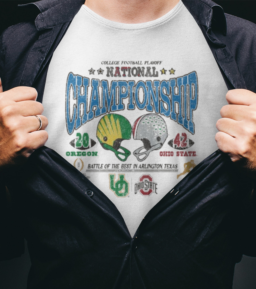 Ohio State 42 Vs Oregon 20 College Football Playoff National Championship 2015 Arlington Texas T-Shirt