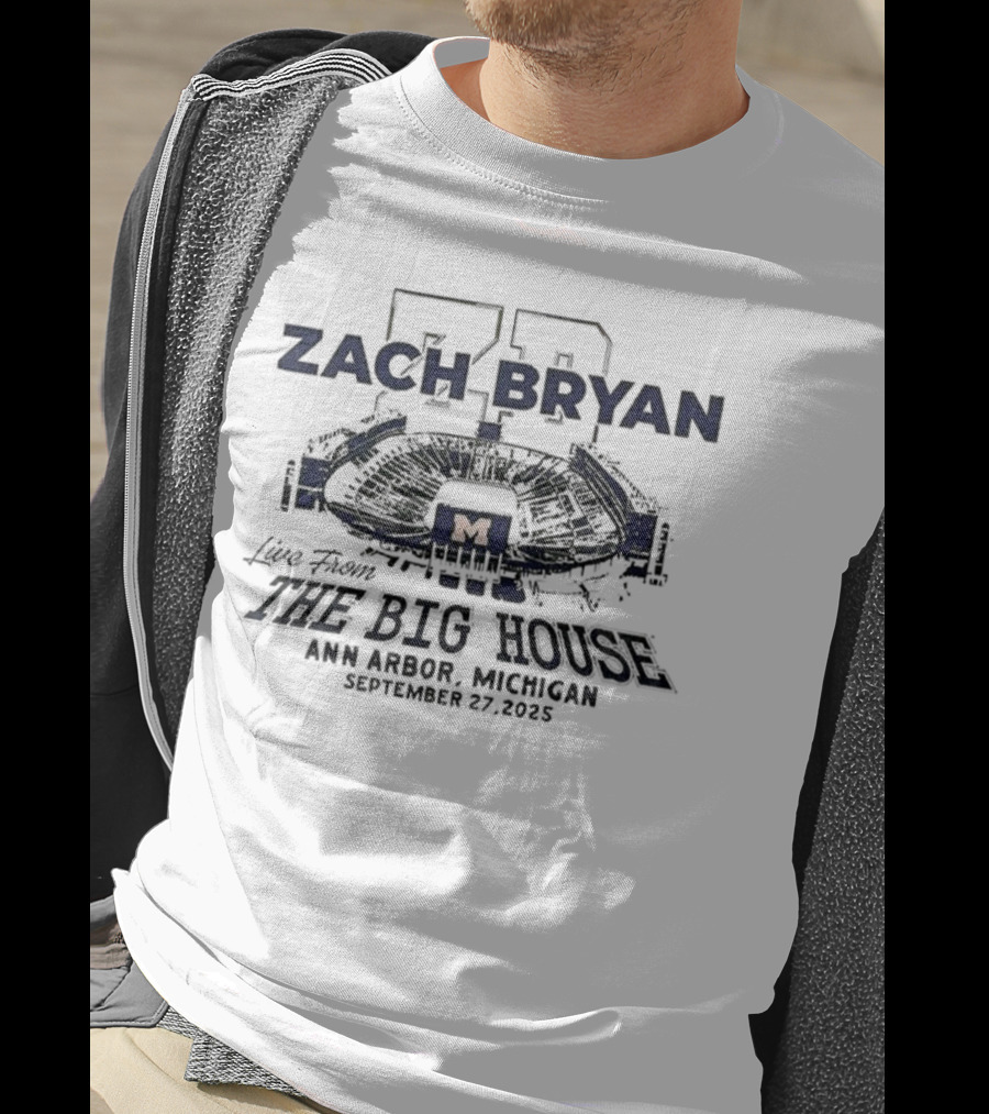 Zach Bryan 73 Michigan Wolverines Live From The Big House Ann Arbor September 27 2025 T-Shirt