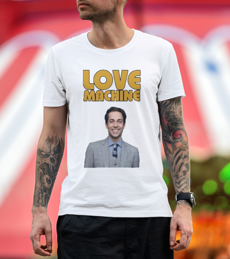 Zachary Levi Love Machine Raglan Smiling Style T-Shirt