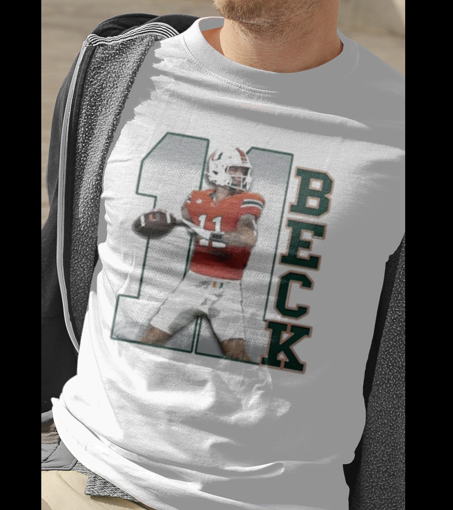 Miami Hurricanes Carson Beck #11 Player Tribute T-Shirt