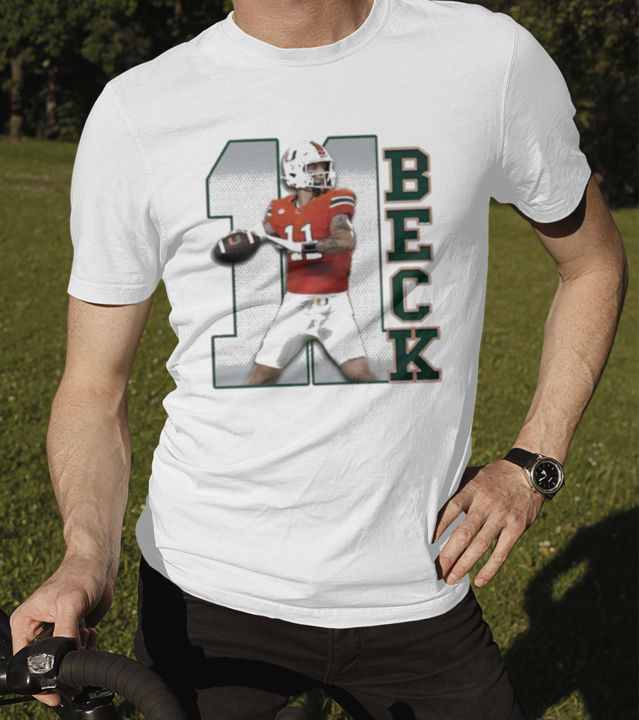 Miami Hurricanes Carson Beck #11 Player Tribute T-Shirt