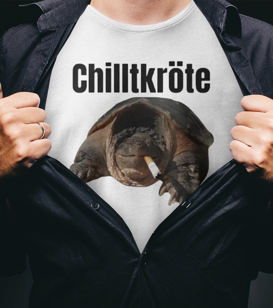 Chilltkröte Snapping Turtle With Cigarette Chelydra Serpentina T-Shirt