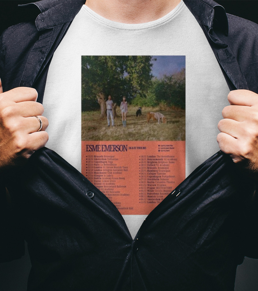 ESME EMERSON UK EU Tour 2025 Dates Featuring Dublin Paris Amsterdam London Glasgow Barcelona T-Shirt
