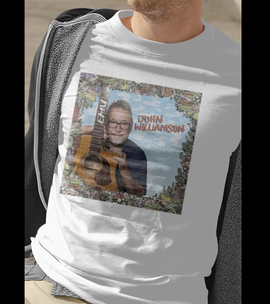 John Williamson EMU Guitar Ausmusic Floral Border T-Shirt