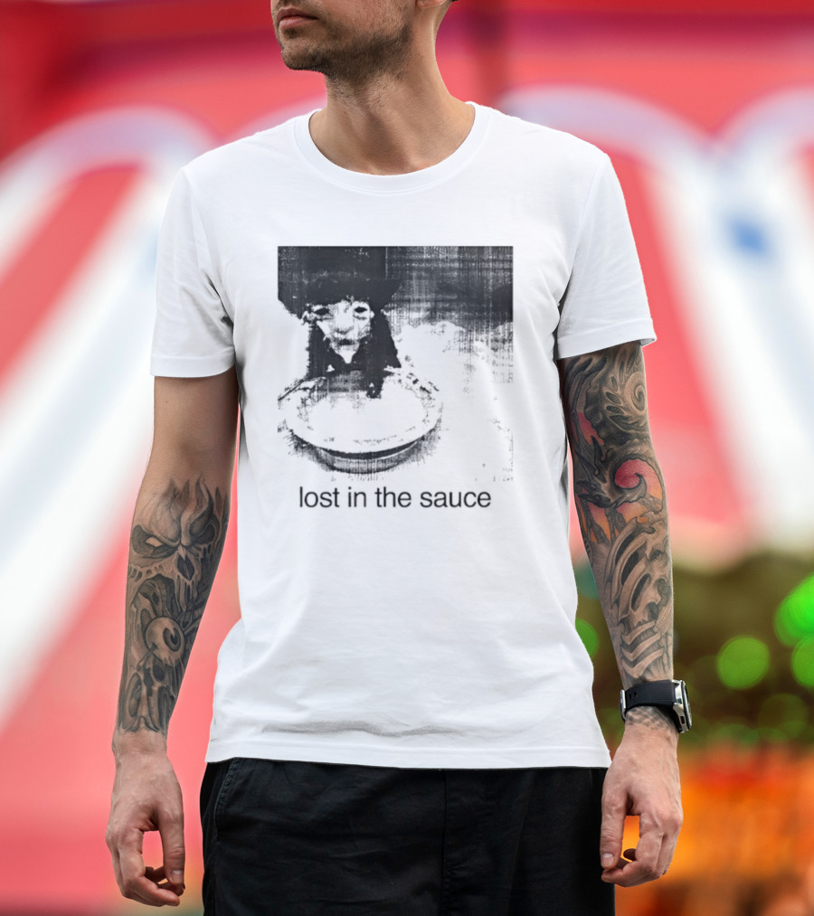 Lost In The Sauce Cat Image With Text T-Shirt