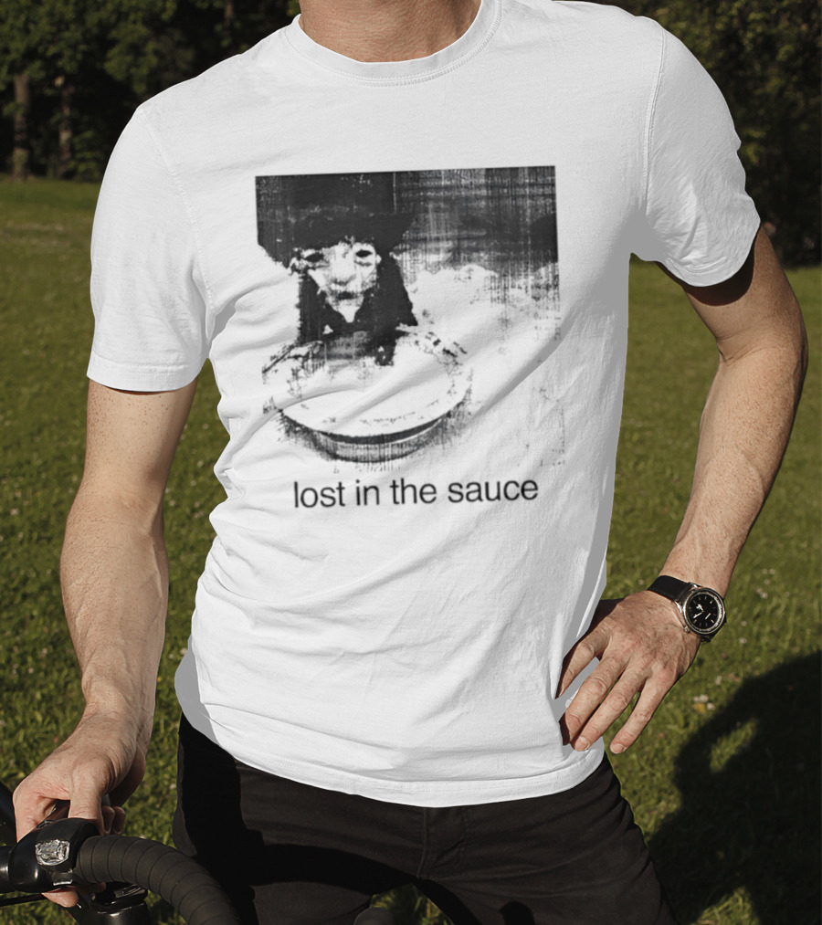 Lost In The Sauce Cat Image With Text T-Shirt