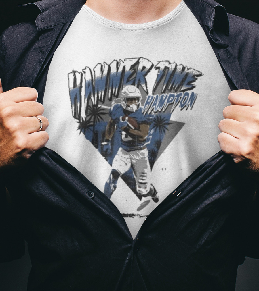 Hammer Time Hampton Los Angeles Chargers Football Palm Trees Icon T-Shirt