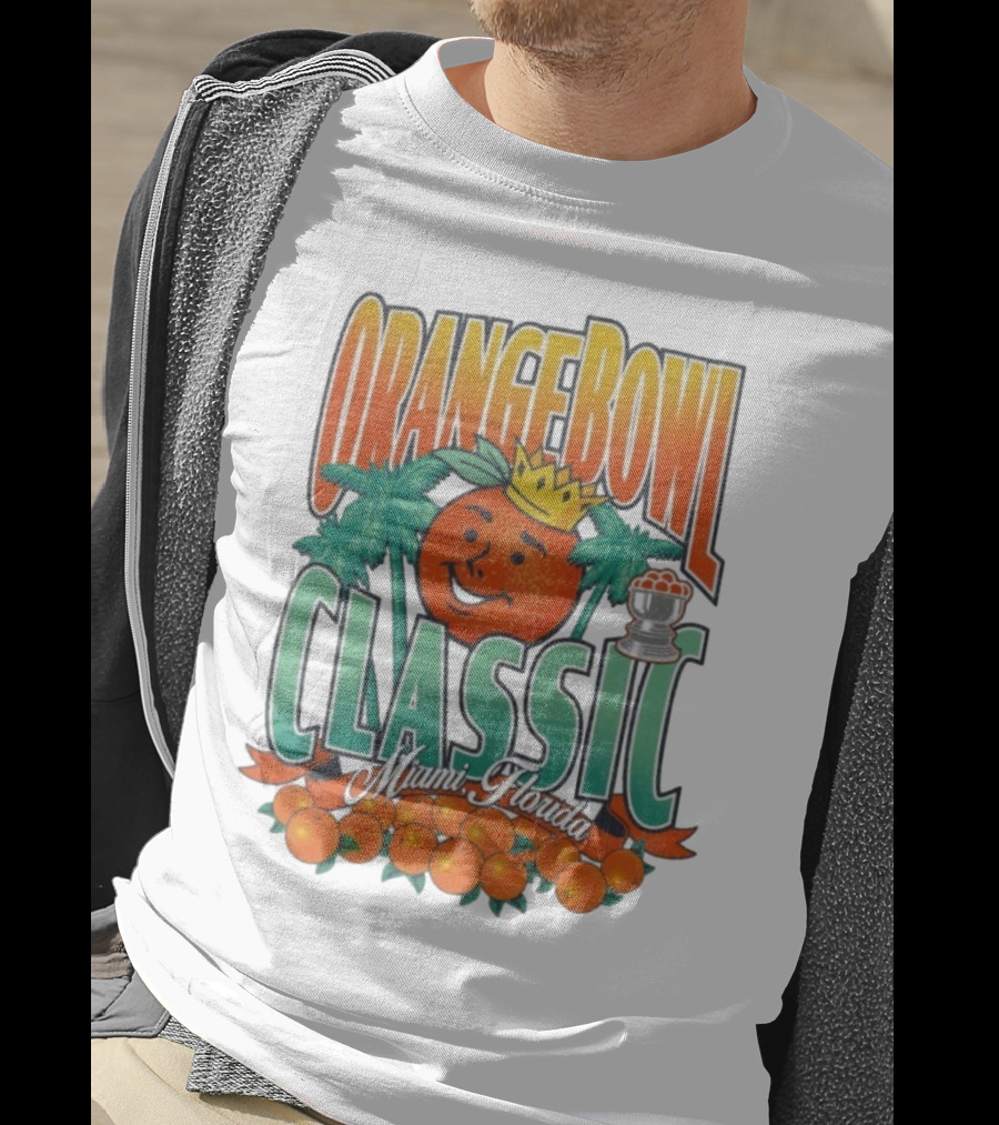 Orange Bowl Classic Miami Florida Vintage Football Champion Logo T-Shirt