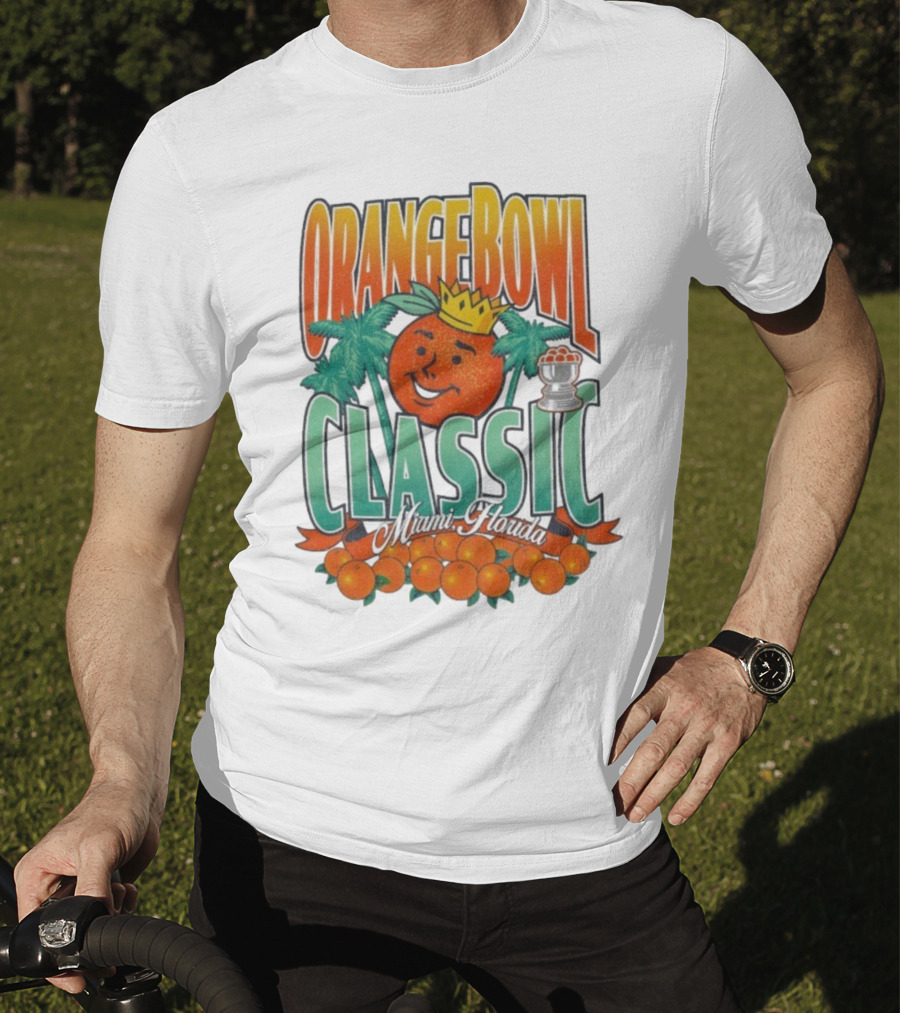 Orange Bowl Classic Miami Florida Vintage Football Champion Logo T-Shirt